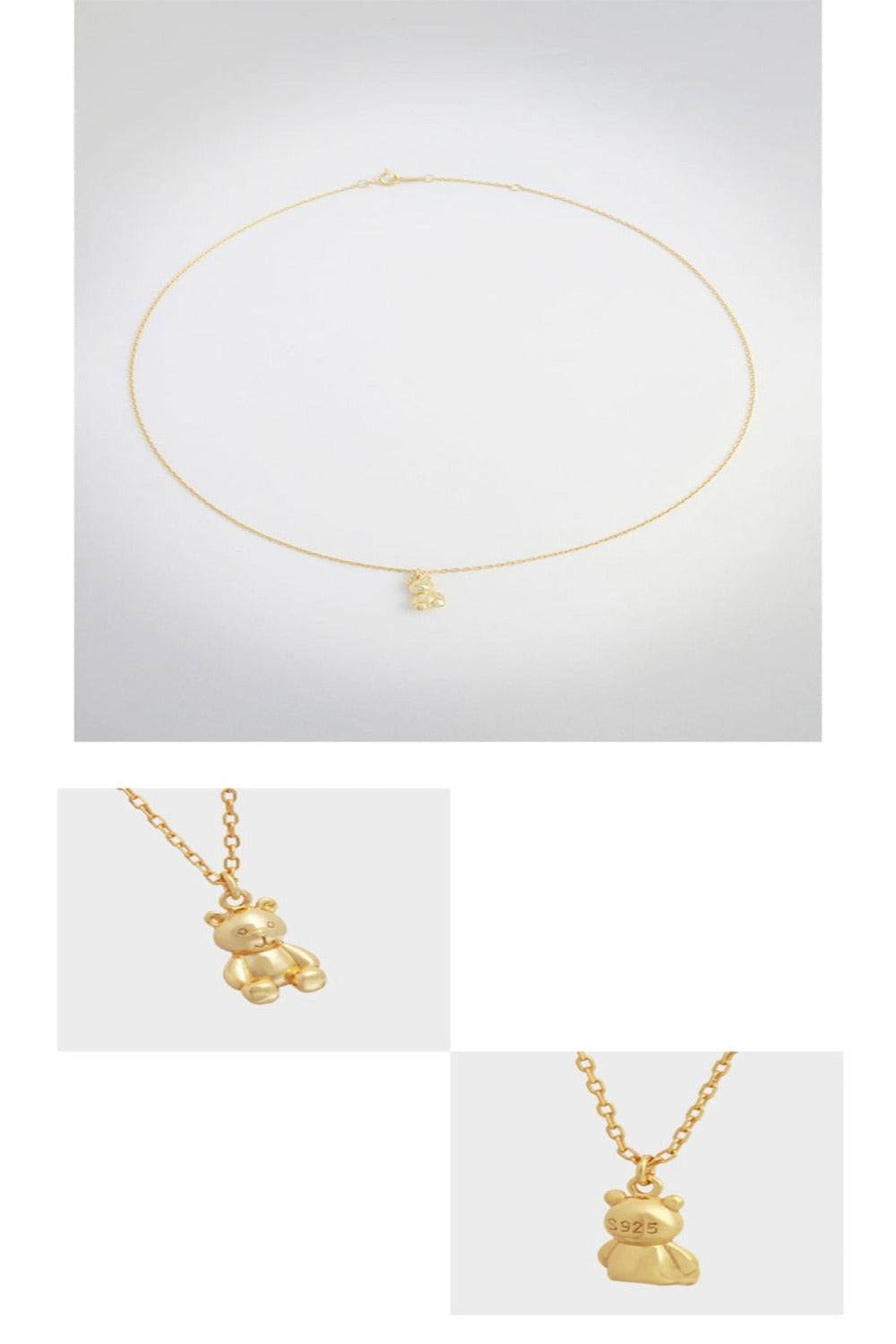 Gold Teddy Bear Charm Necklace - TGC Boutique - Gold Necklace