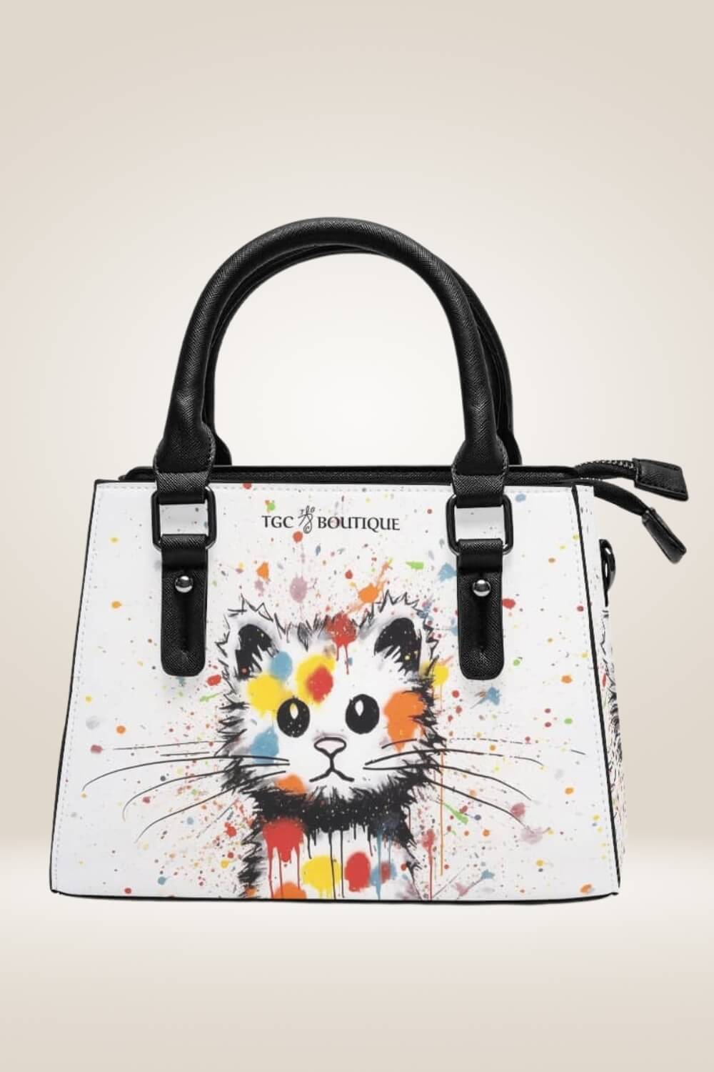 Graffiti Cat Faux Leather Shoulder Bag - TGC Boutique - Shoulder Bag