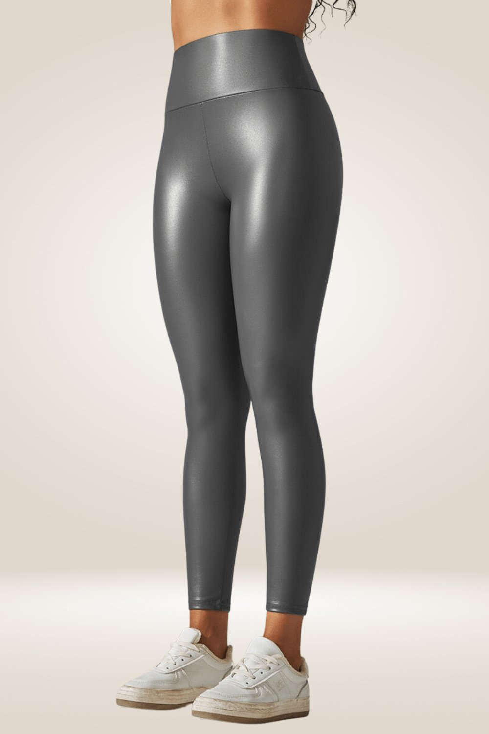 Gray High Waisted Faux Leather Leggings - TGC Boutique - Leggings