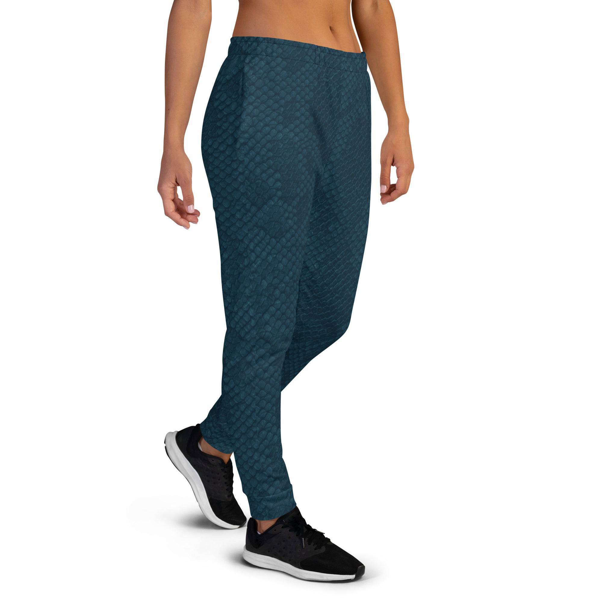 Green Animal Skin Print Womens Joggers - TGC Boutique - Joggers