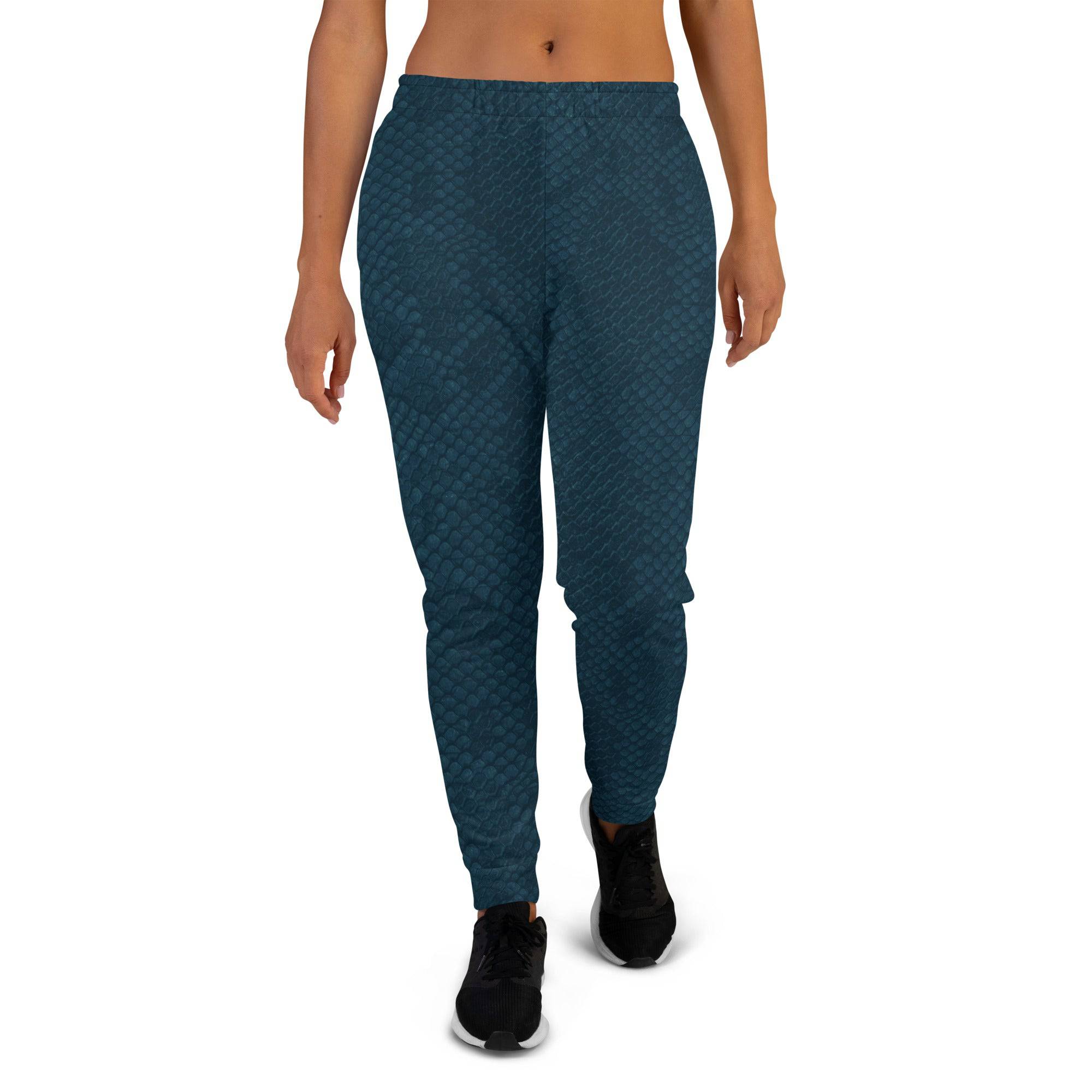 Green Animal Skin Print Womens Joggers - TGC Boutique - Joggers