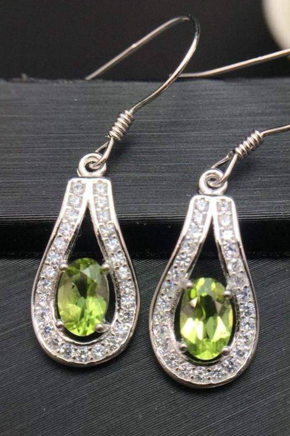 Green Peridot Drop Earrings - TGC Boutique - Earrings