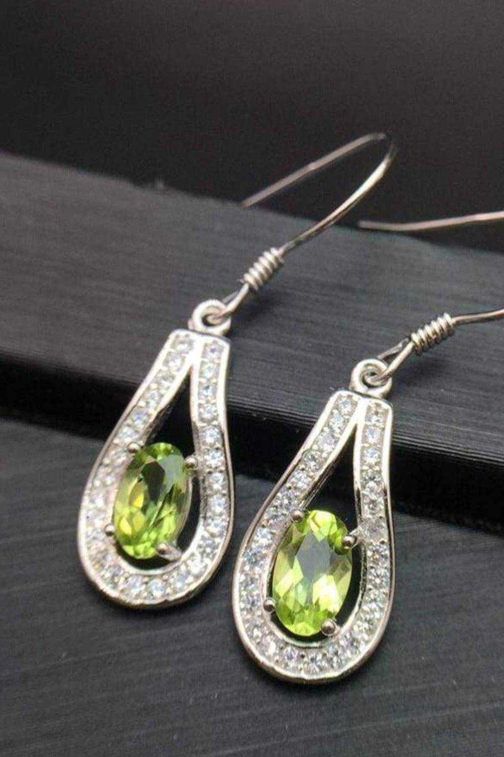 Green Peridot Drop Earrings - TGC Boutique - Earrings