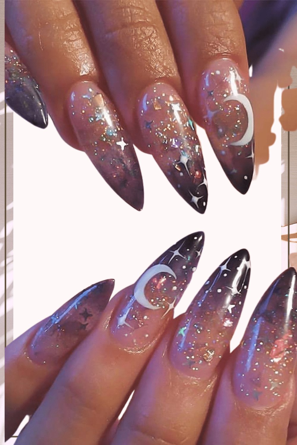 Halloween Press On Nails Stary Moonlight Almond Tip Nail Kit - TGC Boutique - Halloween Press On Nails