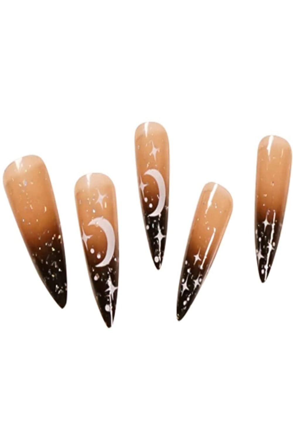 Halloween Press On Nails Stary Moonlight Almond Tip Nail Kit - TGC Boutique - Halloween Press On Nails