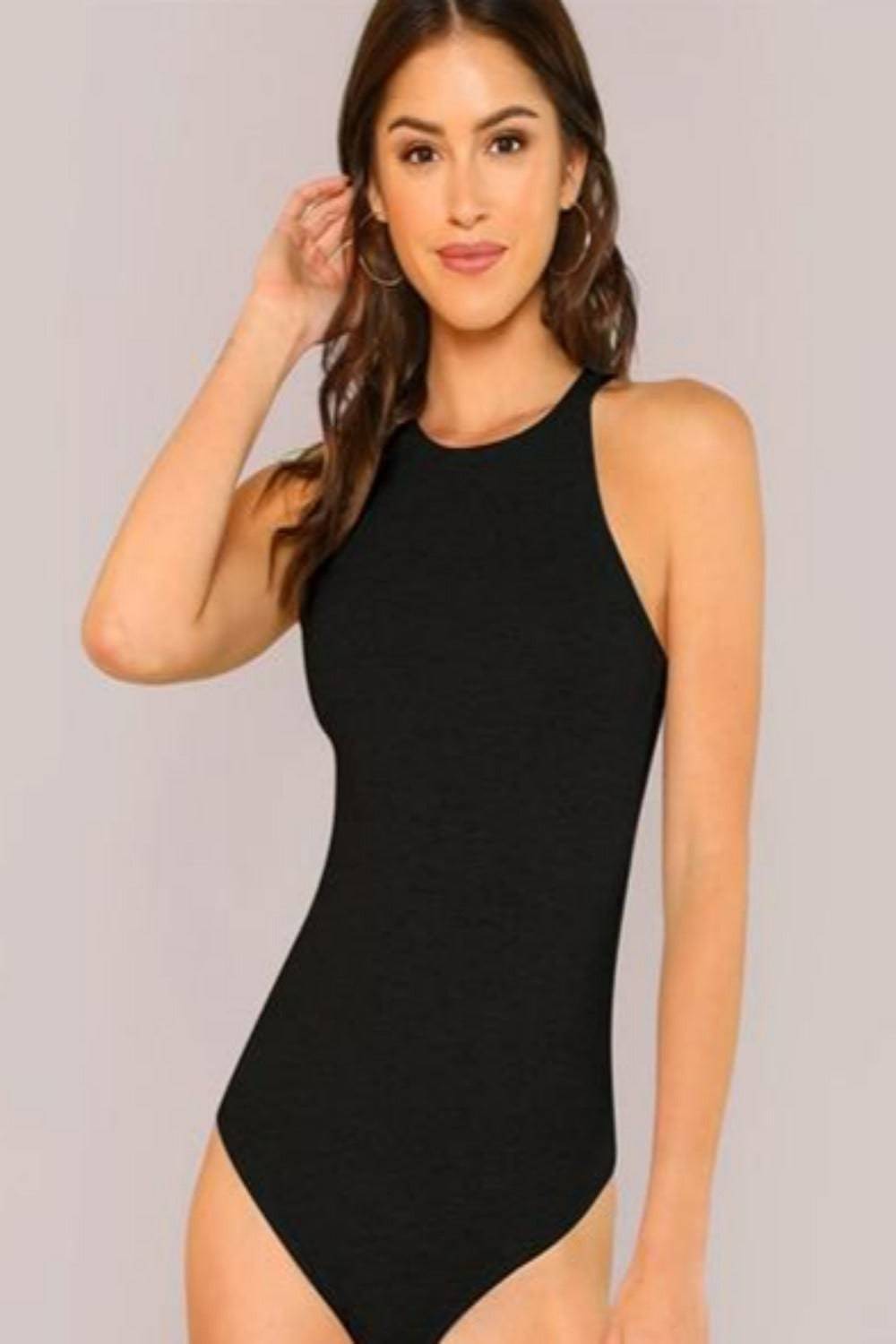 Halter Neck Sleeveless Thong Bodysuit - TGC Boutique - Thong Bodysuit