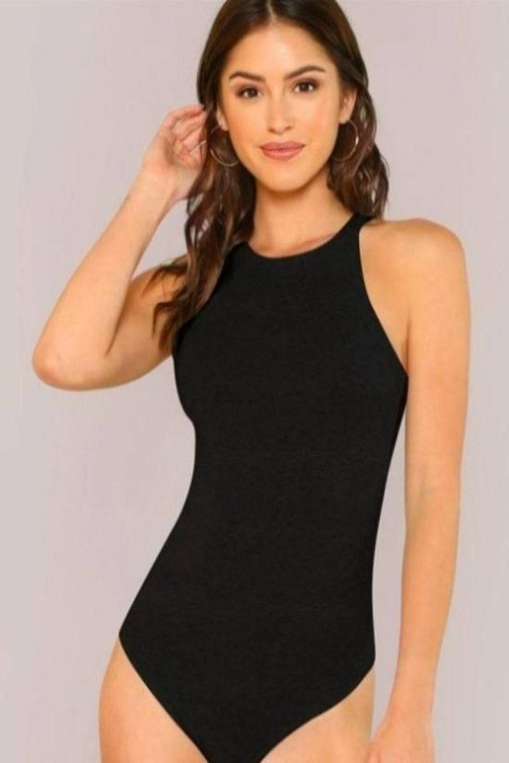 Halter Neck Sleeveless Thong Bodysuit - TGC Boutique - Thong Bodysuit