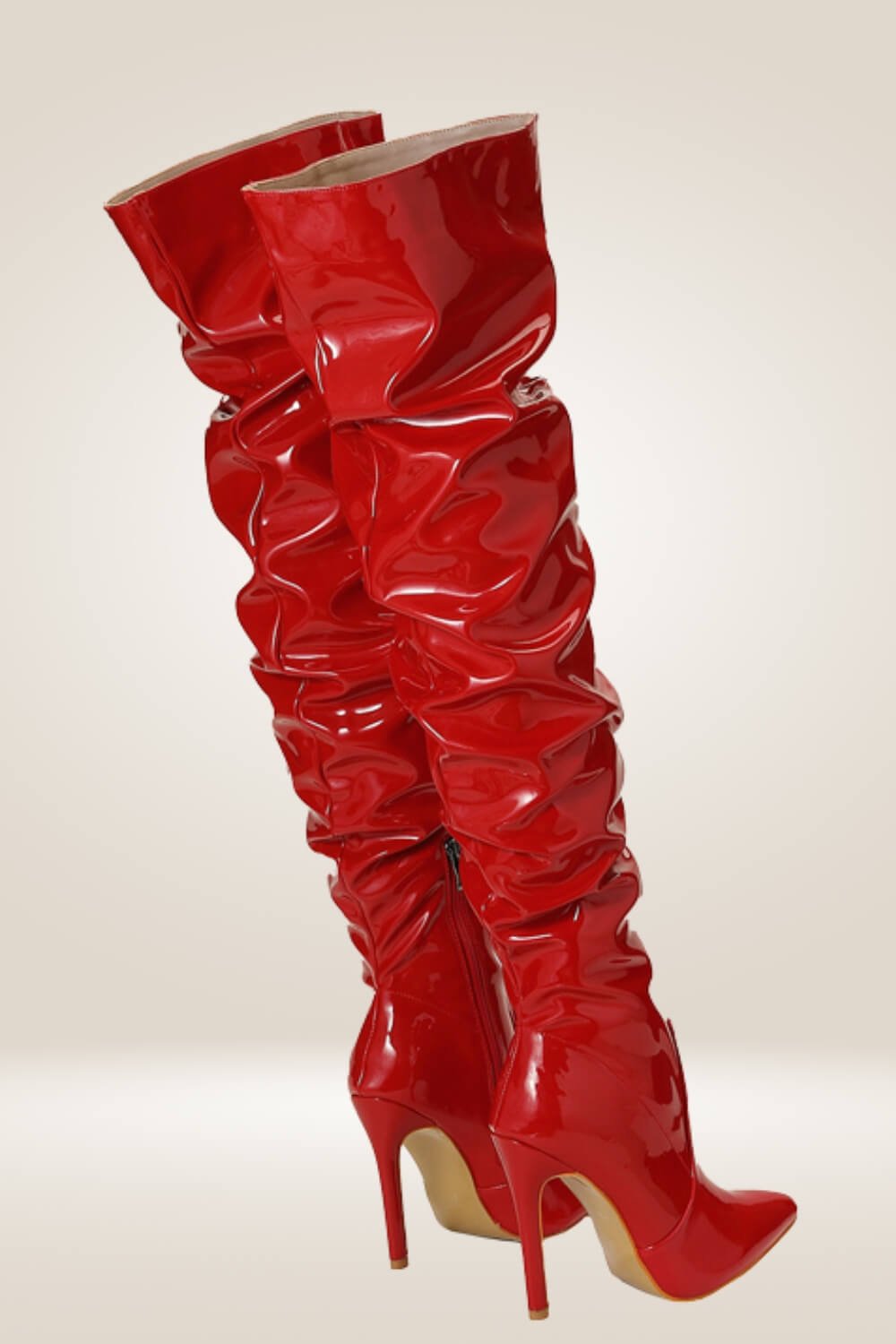 High Heels Red Over The Knee Boots - TGC Boutique - Boots