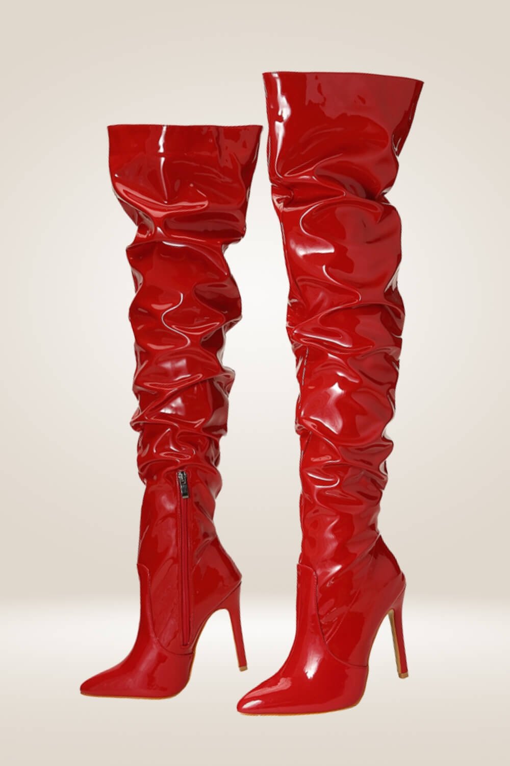 High Heels Red Over The Knee Boots - TGC Boutique - Boots
