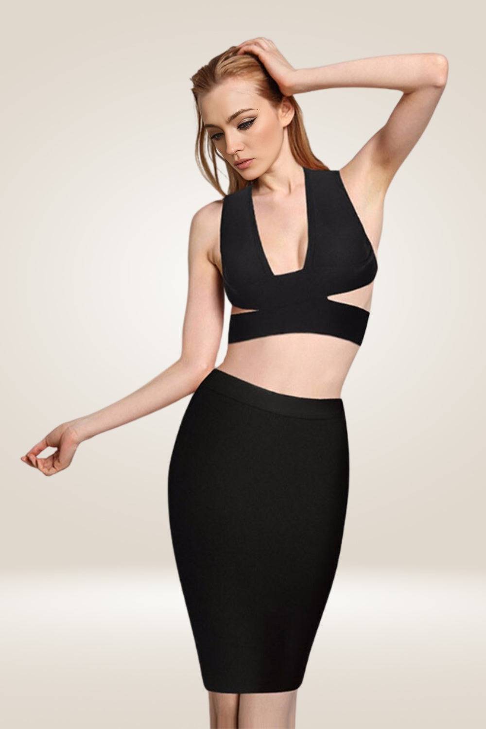 High Waisted Black Pencil Midi Skirt - TGC Boutique - Skirt