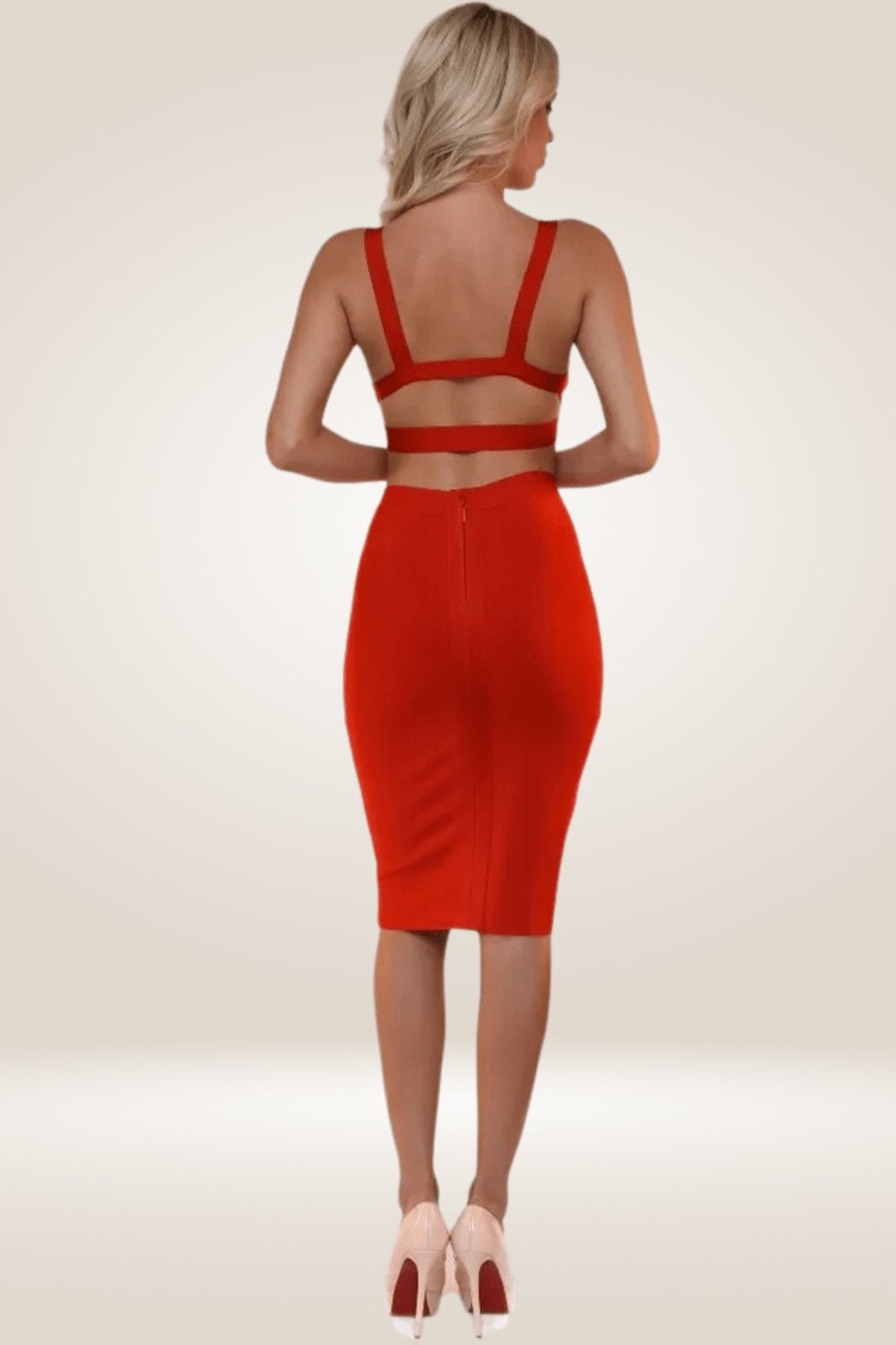 High Waisted Red Midi Skirt - TGC Boutique - Skirt