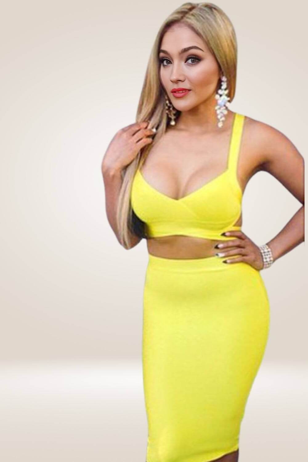 High Waisted Yellow Midi Skirt - TGC Boutique - Skirt