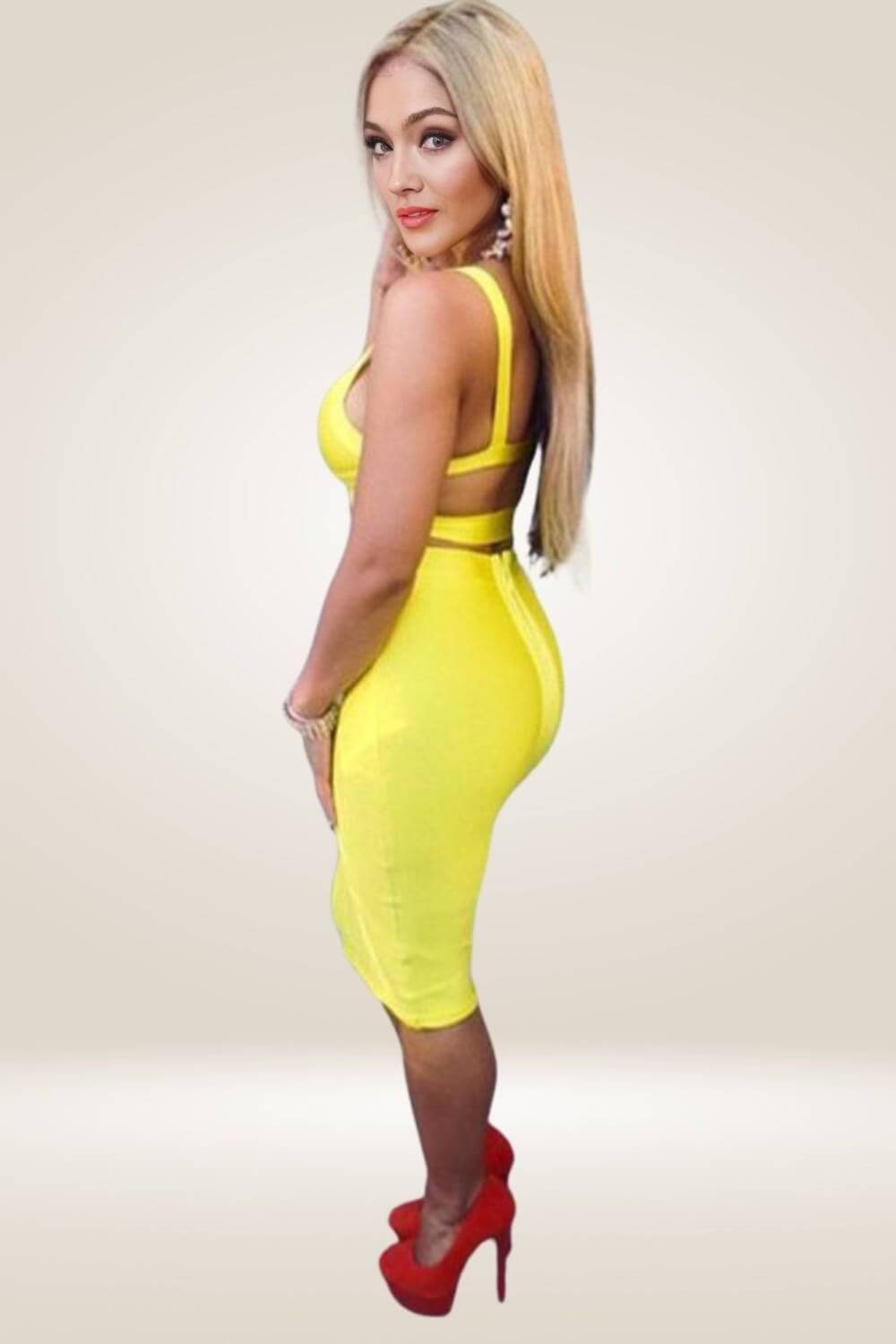 High Waisted Yellow Midi Skirt - TGC Boutique - Skirt
