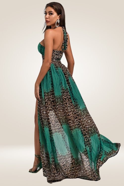 Jennifer Green Leopard Print Cut Out Maxi Dress - TGC Boutique - maxi dress
