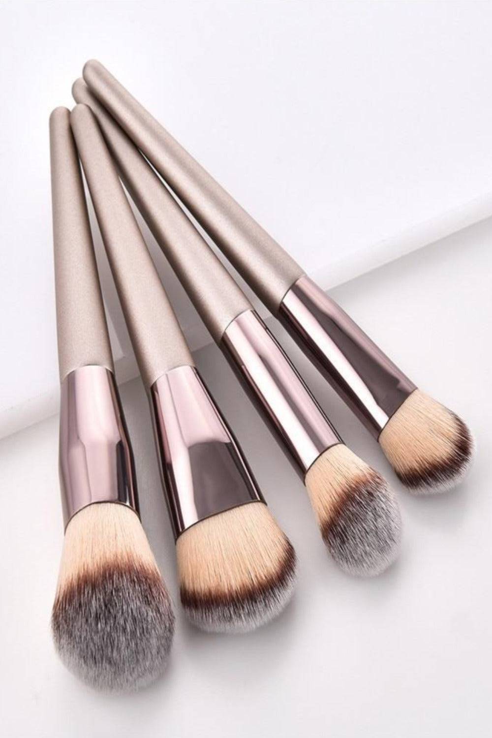 Kabuki Blending Champagne Makeup Brush Set - 10 Pcs - TGC Boutique - Makeup Brush Set