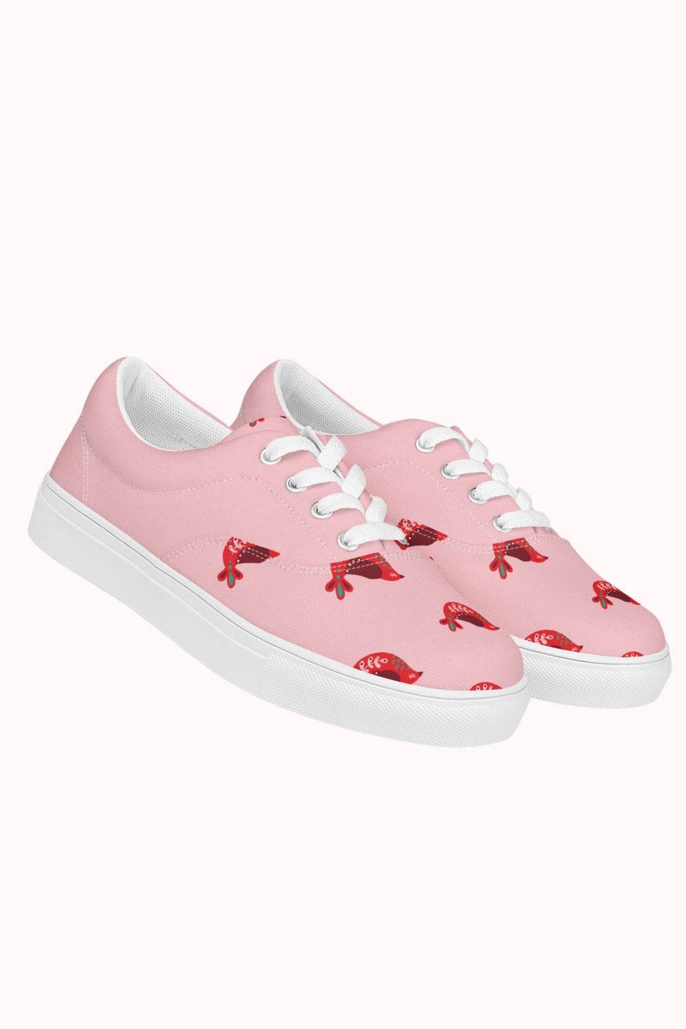 Lace Up Pink Canvas Shoes - TGC Boutique - Canvas Shoes