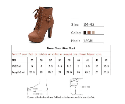Lace Up Platform Biker Boots - Brown - TGC Boutique - Ankle Booties