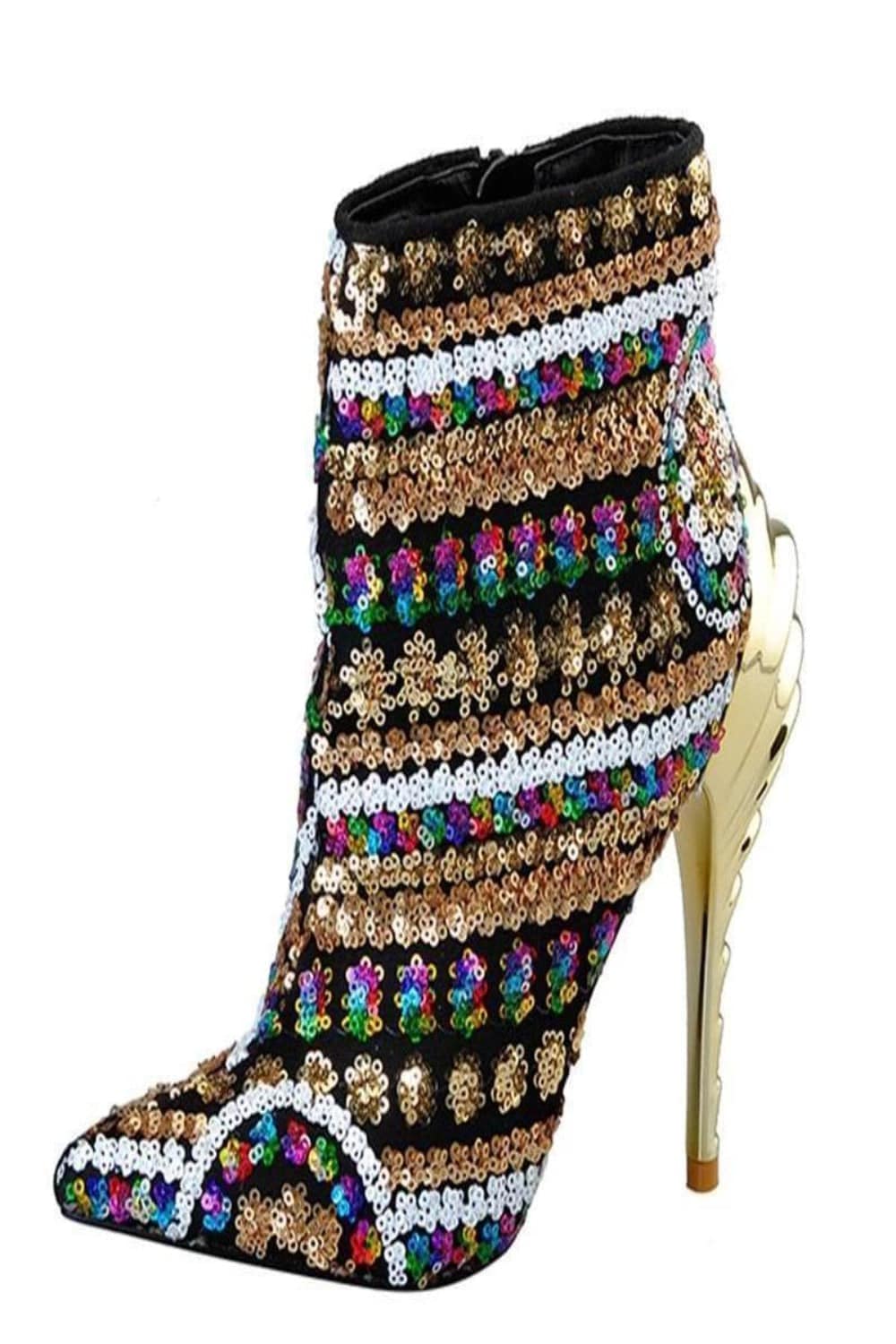 Lady Chick Gold Ankle High Heel Boots - TGC Boutique - Ankle Boots