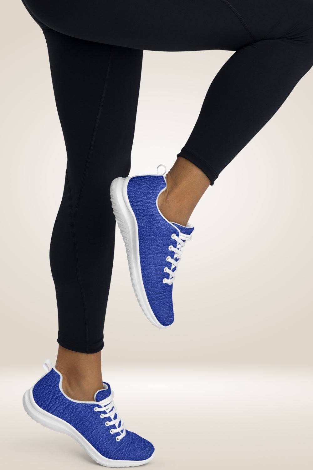 Leather Print Lace Up Blue Sneakers - TGC Boutique - Sneakers