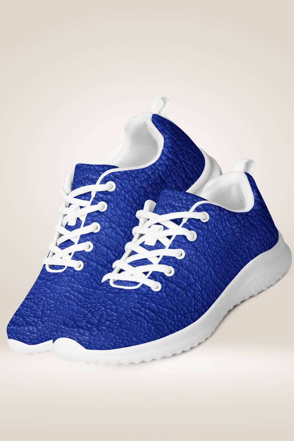 Leather Print Lace Up Blue Sneakers - TGC Boutique - Sneakers