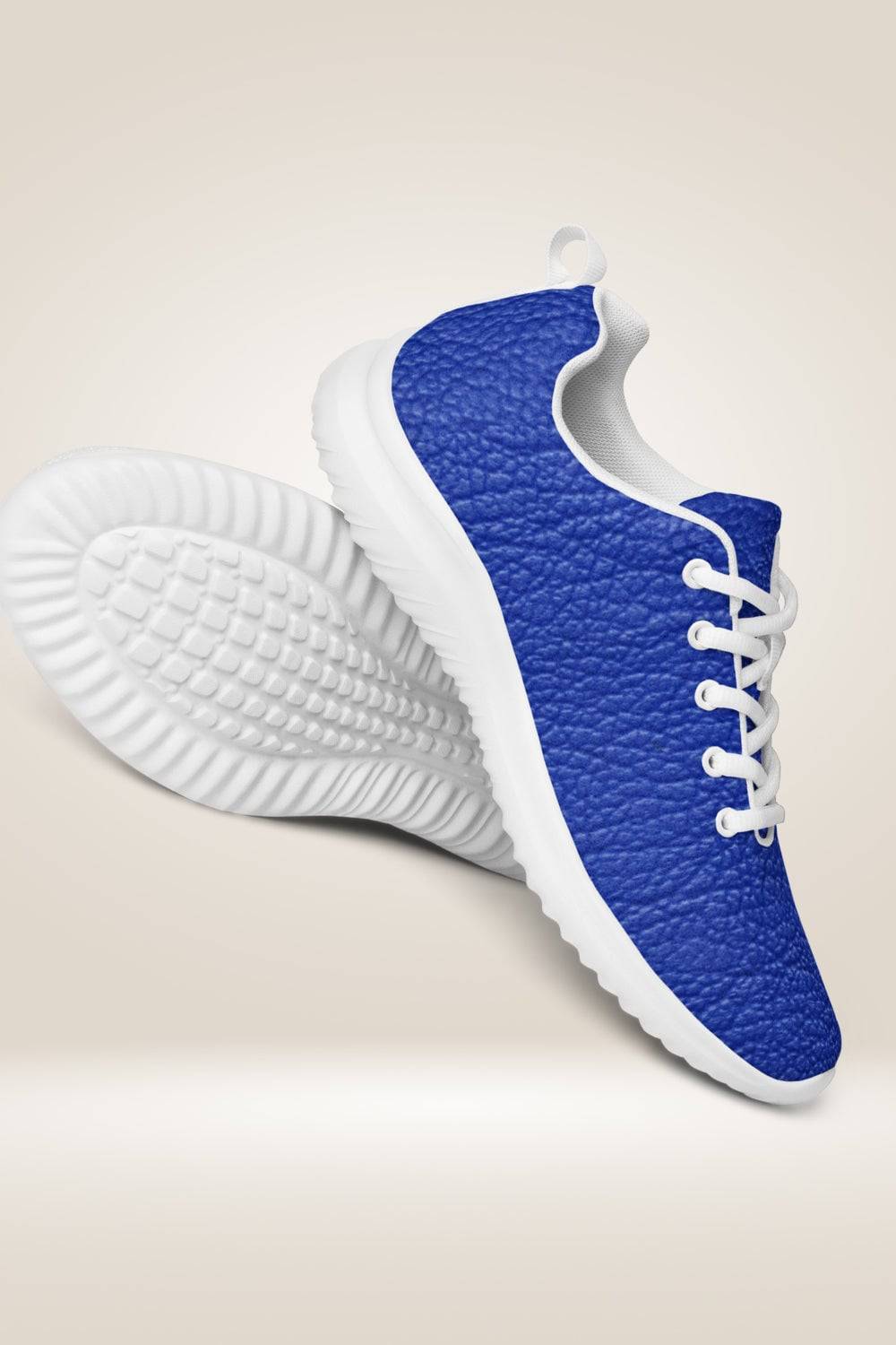 Leather Print Lace Up Blue Sneakers - TGC Boutique - Sneakers