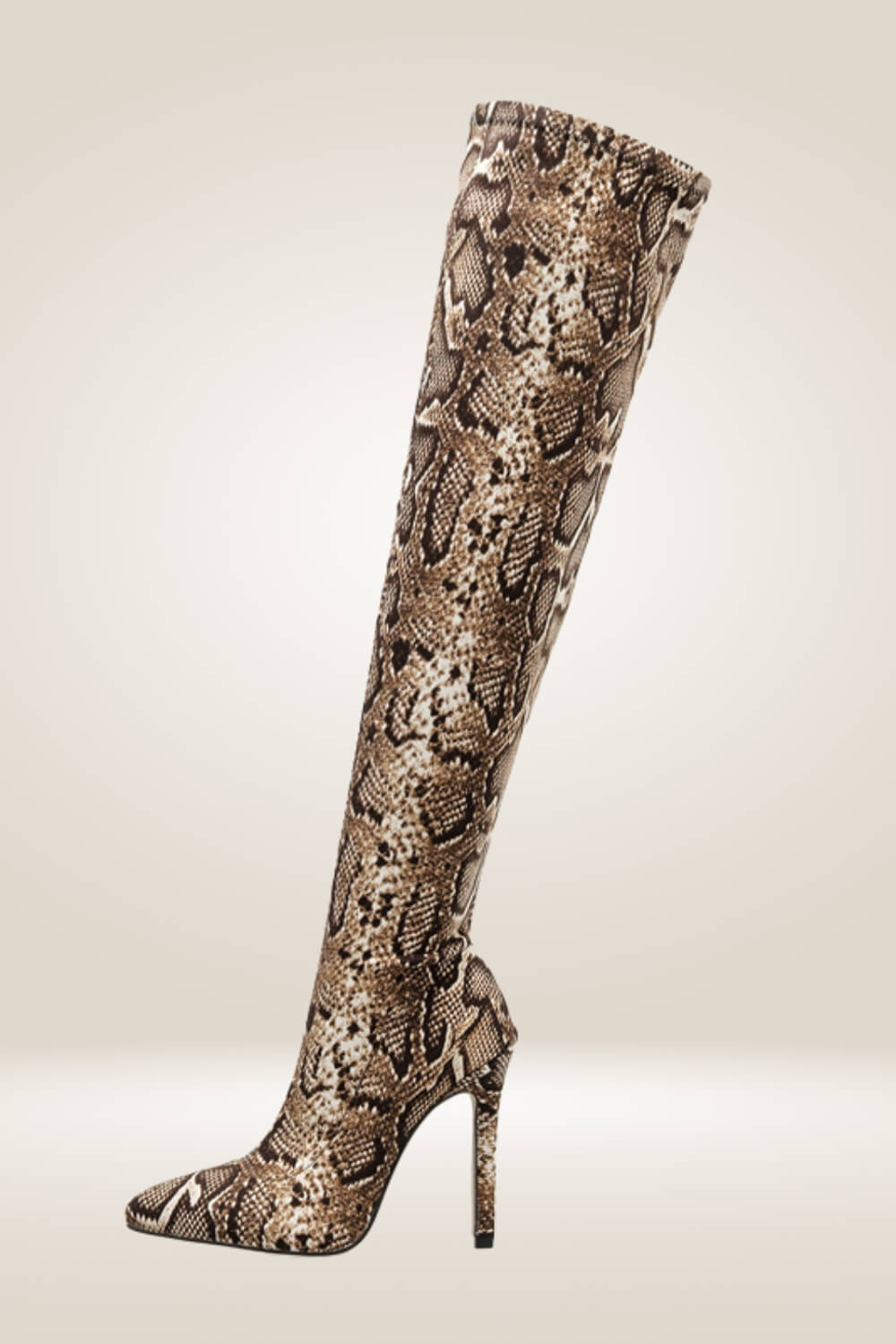Leopard Over The Knee High Heel Boots - TGC Boutique - Boots
