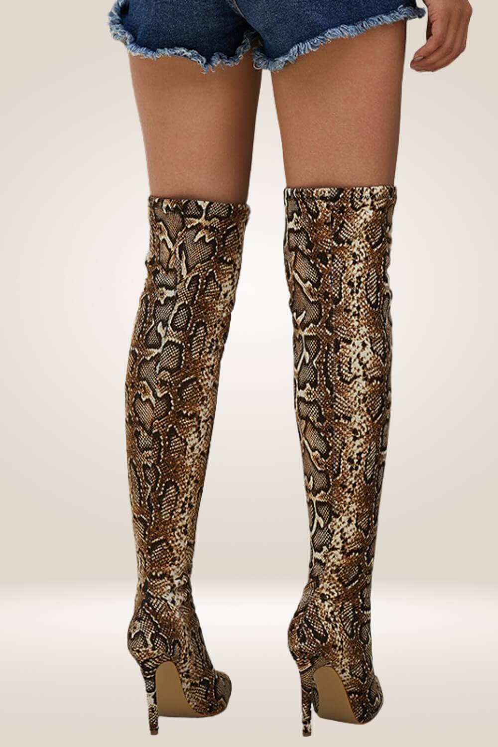 Leopard Over The Knee High Heel Boots - TGC Boutique - Boots