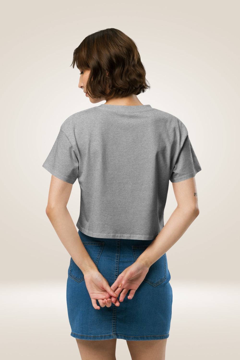 Leopard Print ''Mama'' Gray Crop Top - TGC Boutique - Tops