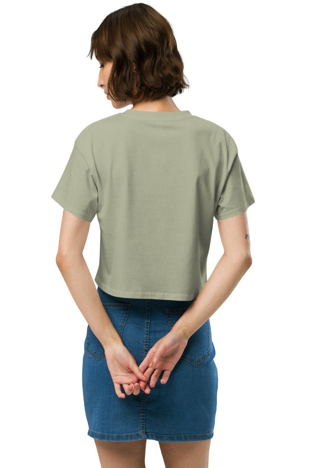 Leopard Print ''Mama'' Pistachio Green Crop Top - TGC Boutique - Crop Top