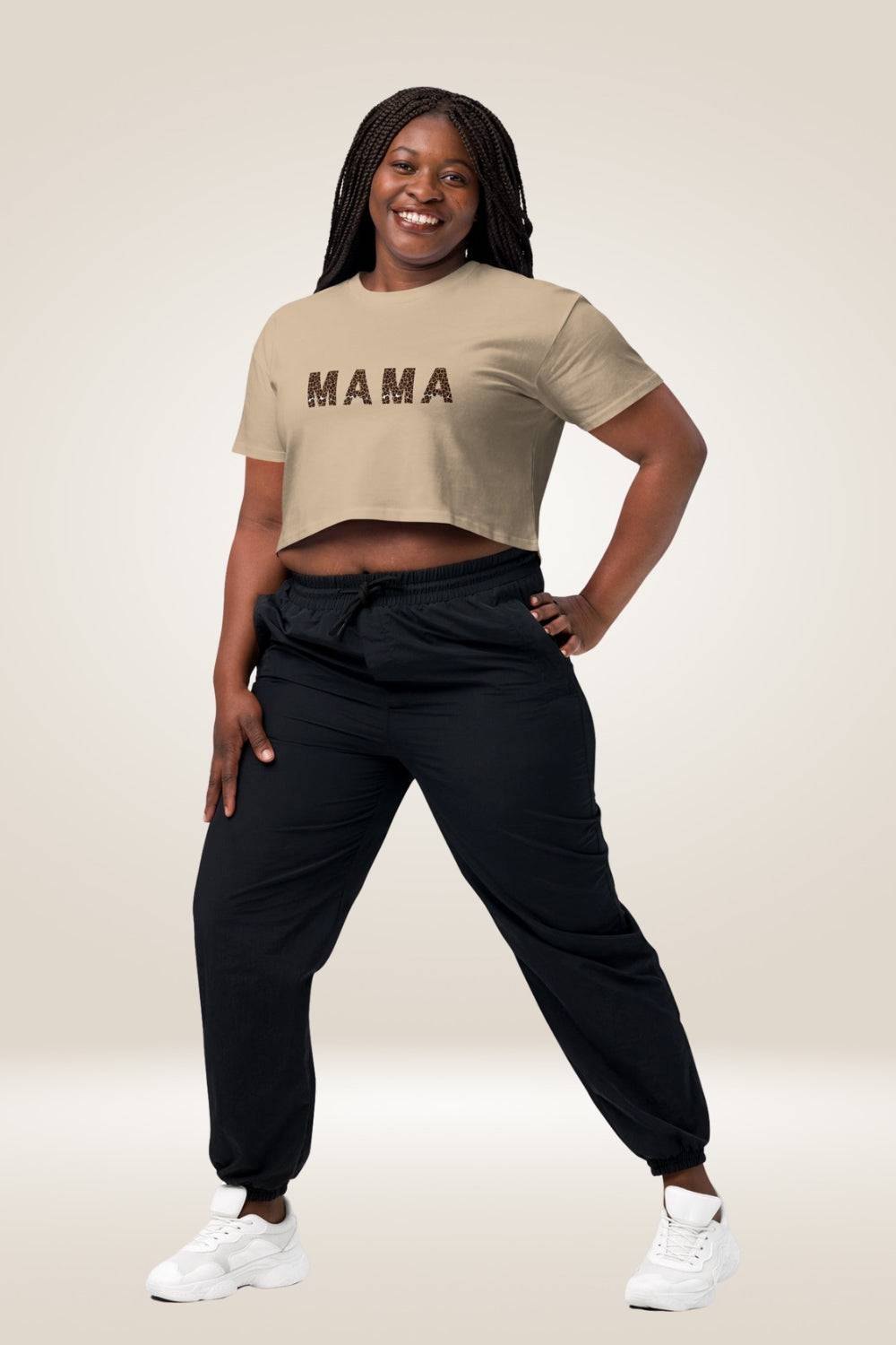 Leopard print "Mama" Send Brown Crop Top - TGC Boutique - Crop Top