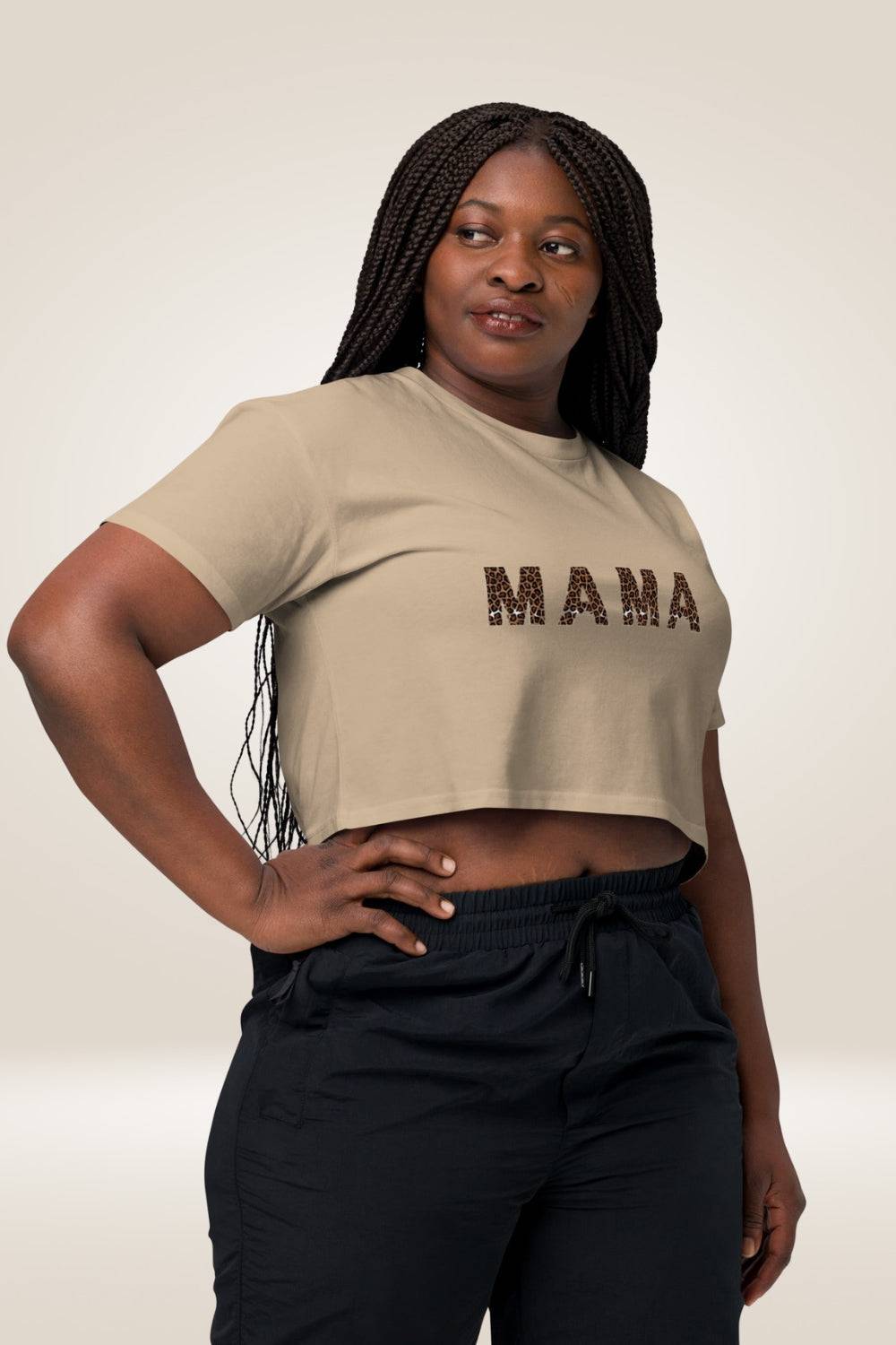Leopard print "Mama" Send Brown Crop Top - TGC Boutique - Crop Top