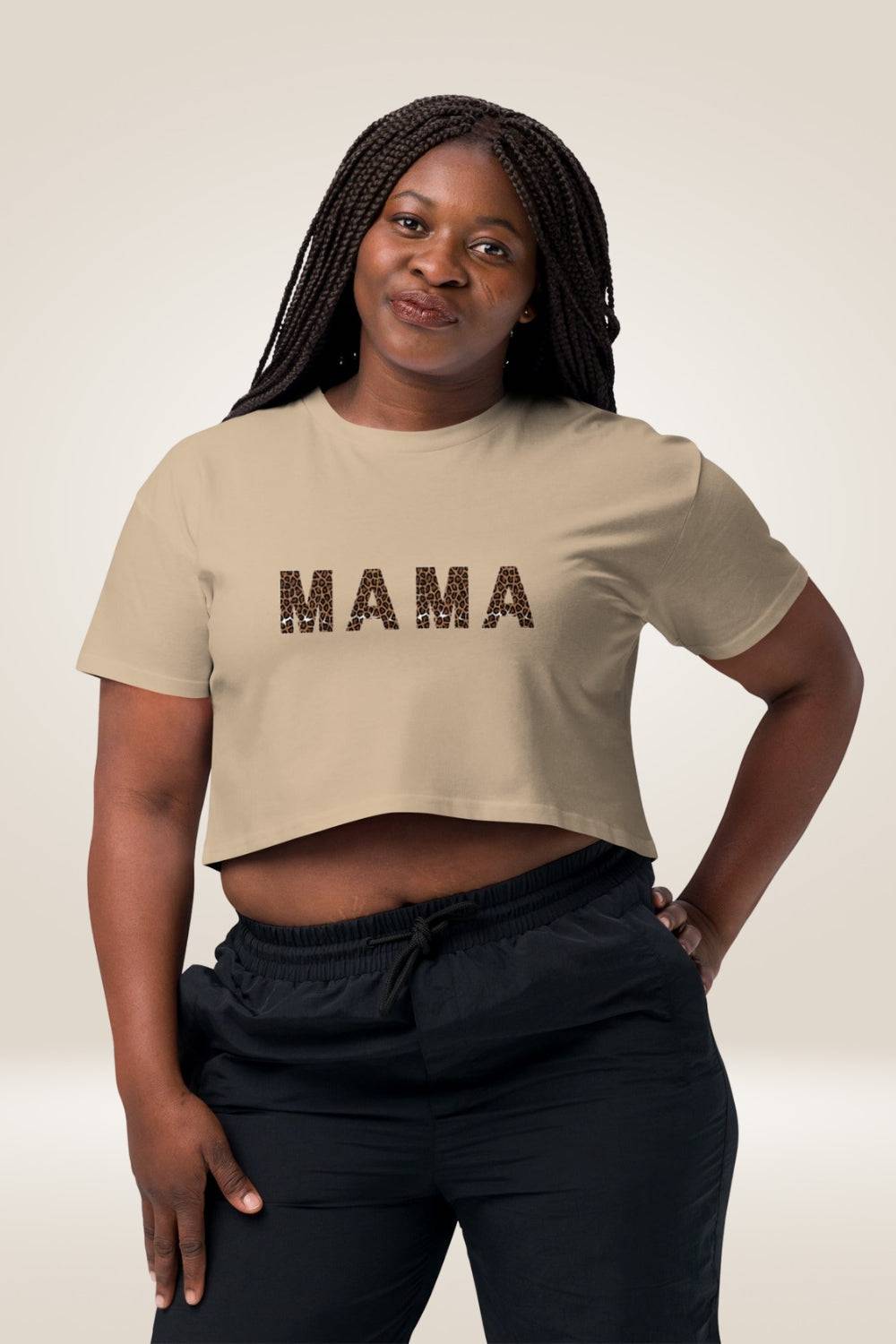 Leopard print "Mama" Send Brown Crop Top - TGC Boutique - Crop Top