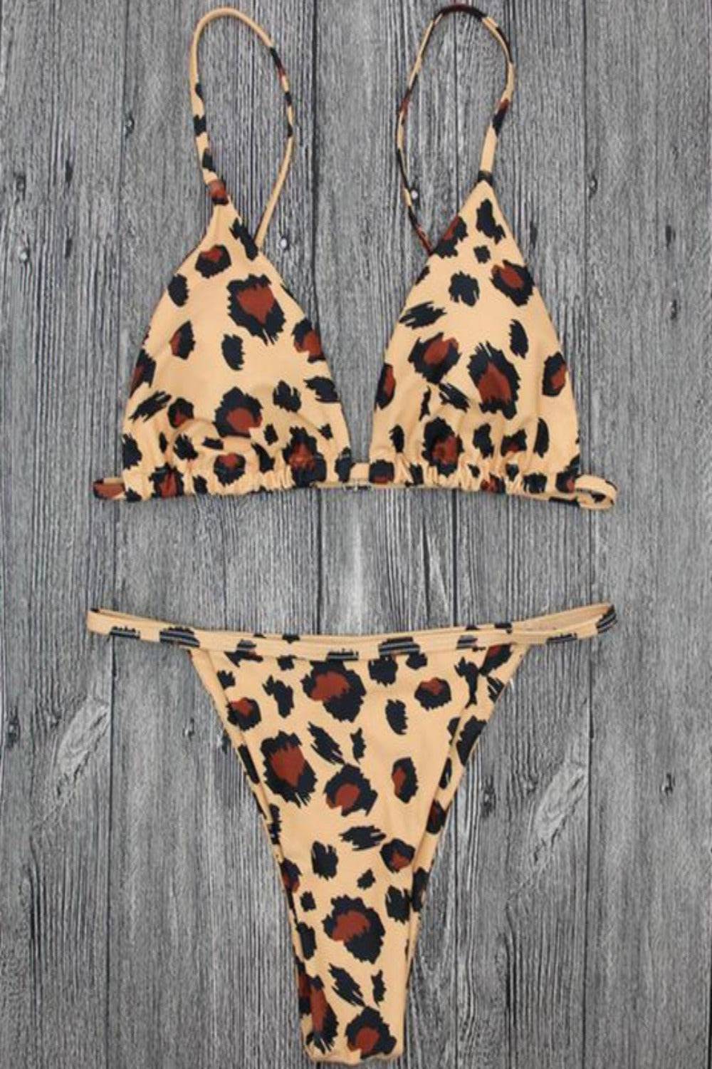 Leopard Print Micro Thong Bikini Swimsuit - TGC Boutique - Leopard Print Swimsuit