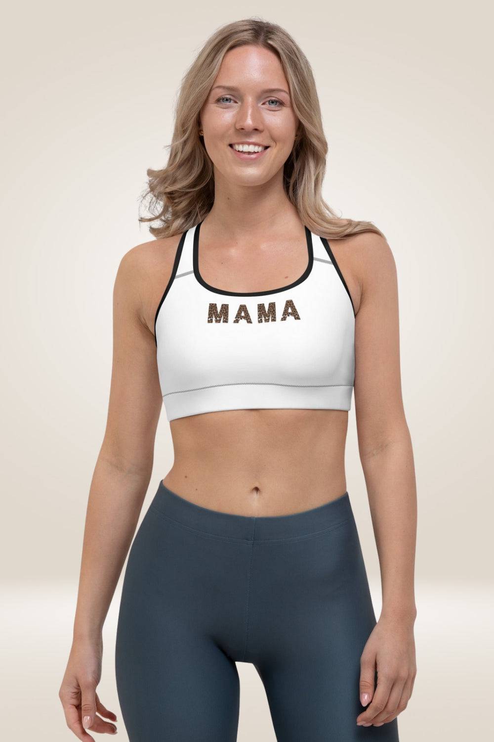 Leopard Print White Sports Bra - TGC Boutique - Sports Bra