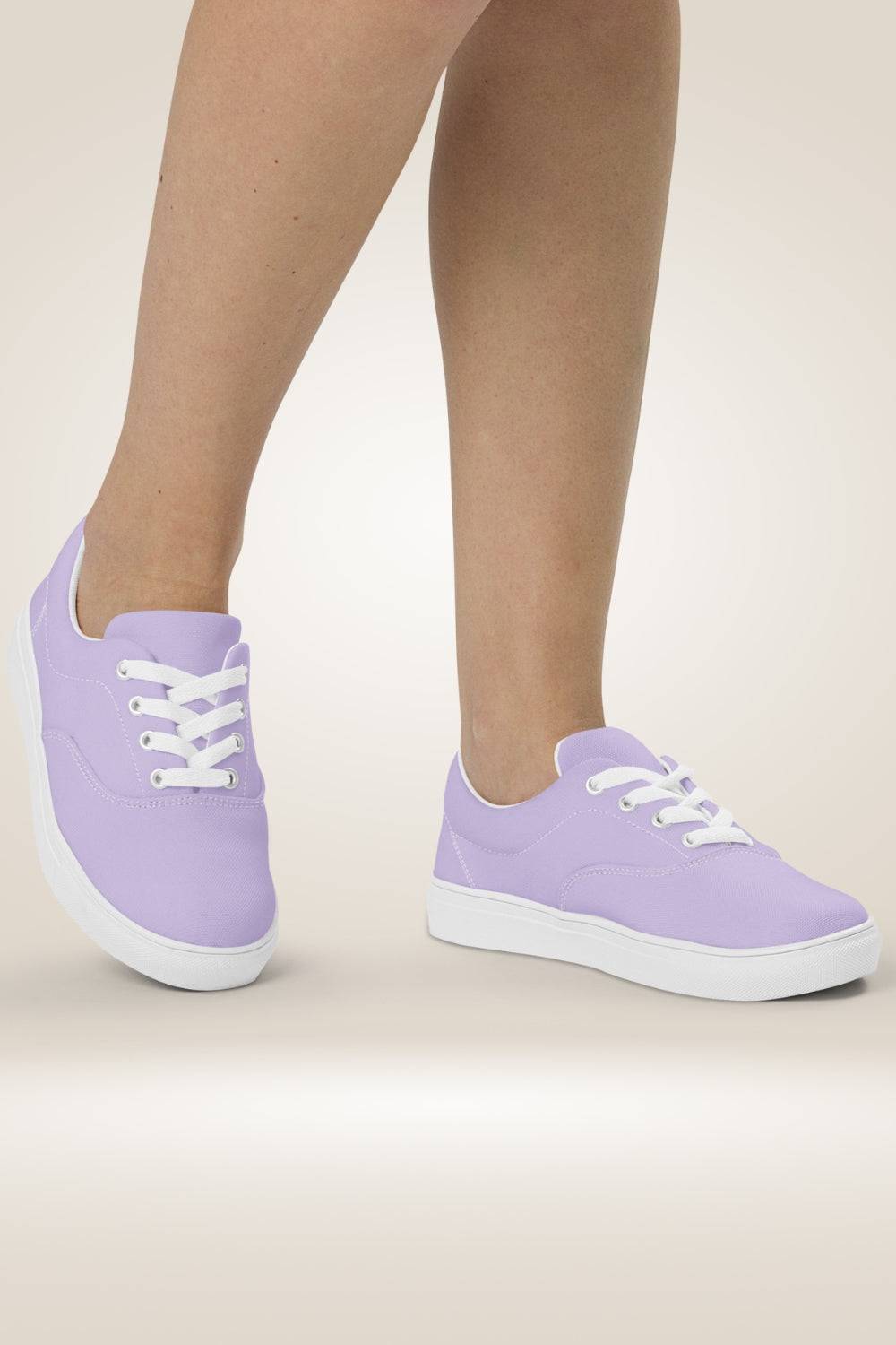 Light Purple Lace Up Canvas Shoes - TGC Boutique - Sneakers