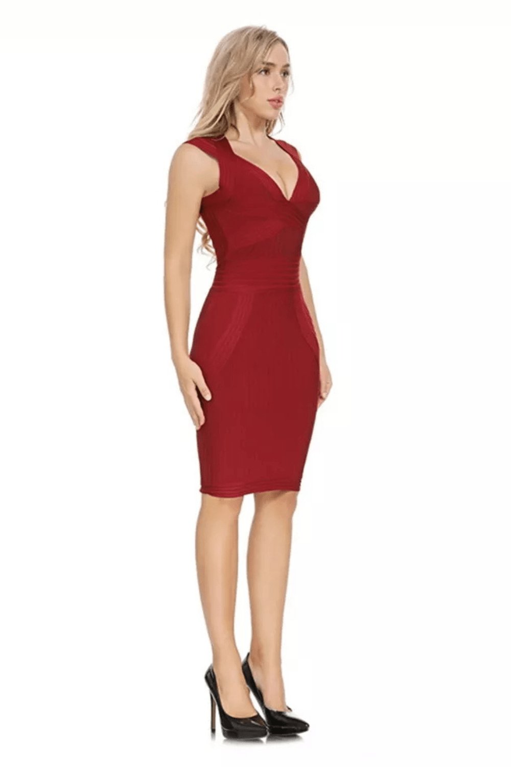 Lily Patchwork Red Bodycon Mini Dress - TGC Boutique - Bodycon Dress