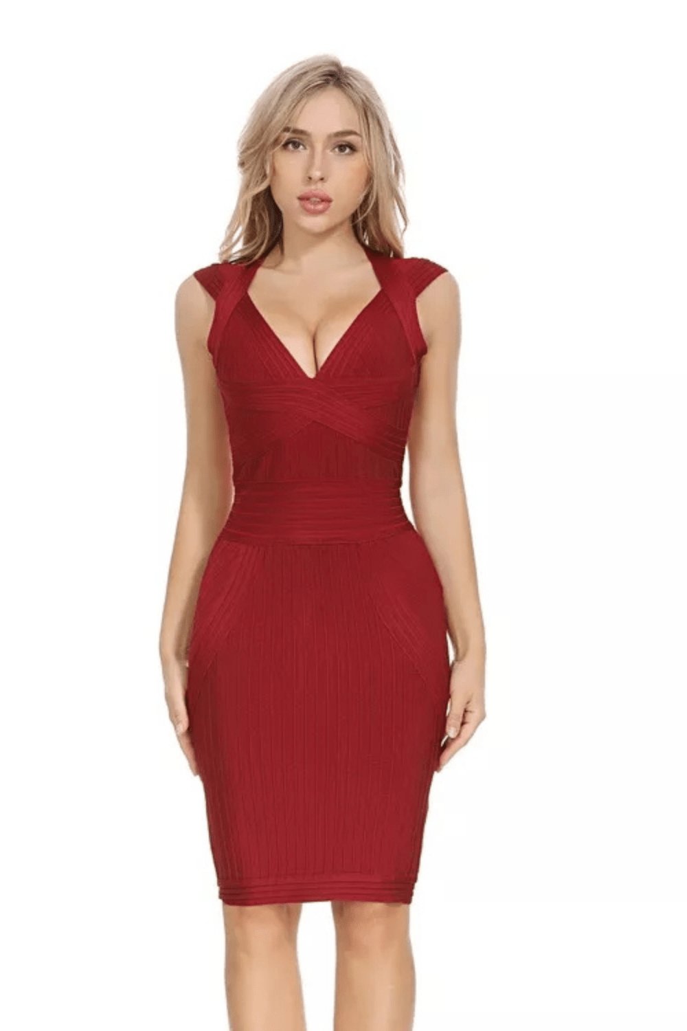 Lily Patchwork Red Bodycon Mini Dress - TGC Boutique - Bodycon Dress