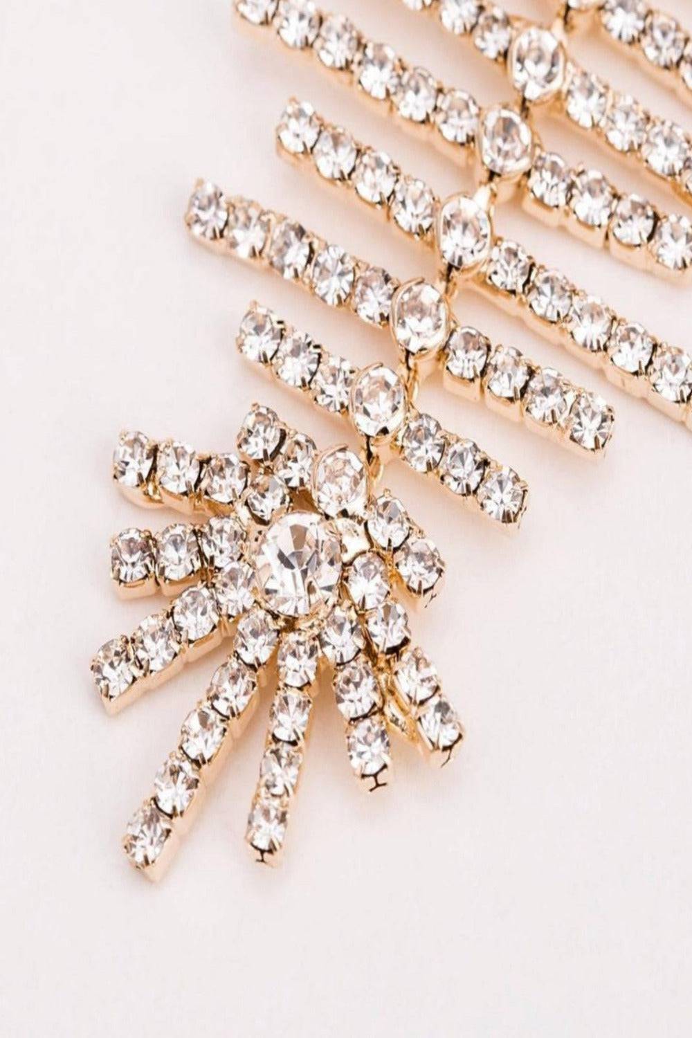 Long Bone Rhinestone Statement Drop Earrings - TGC Boutique - Earrings