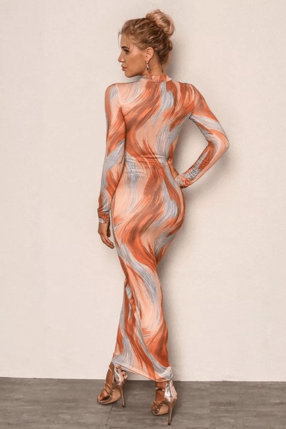 Long Sleeve Tie Dye Bodycon Dress - TGC Boutique - Bodycon Dress