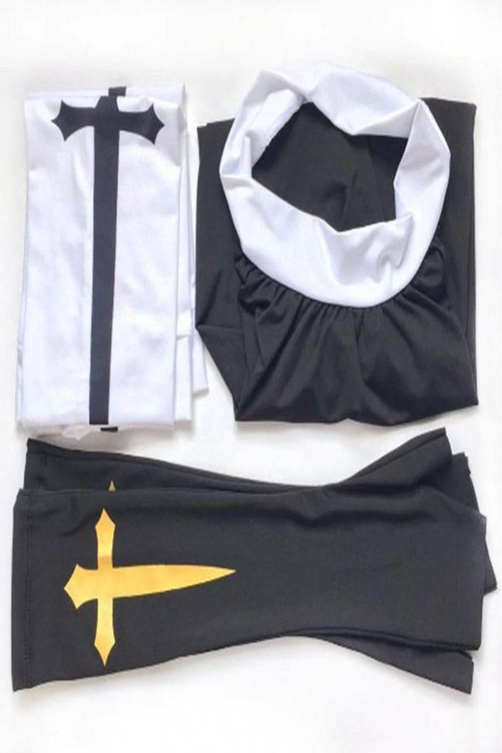 Make Him Confess Sexy Nun Cosplay Costume Dress - Black, S - 3XL - TGC Boutique - Nun Costume