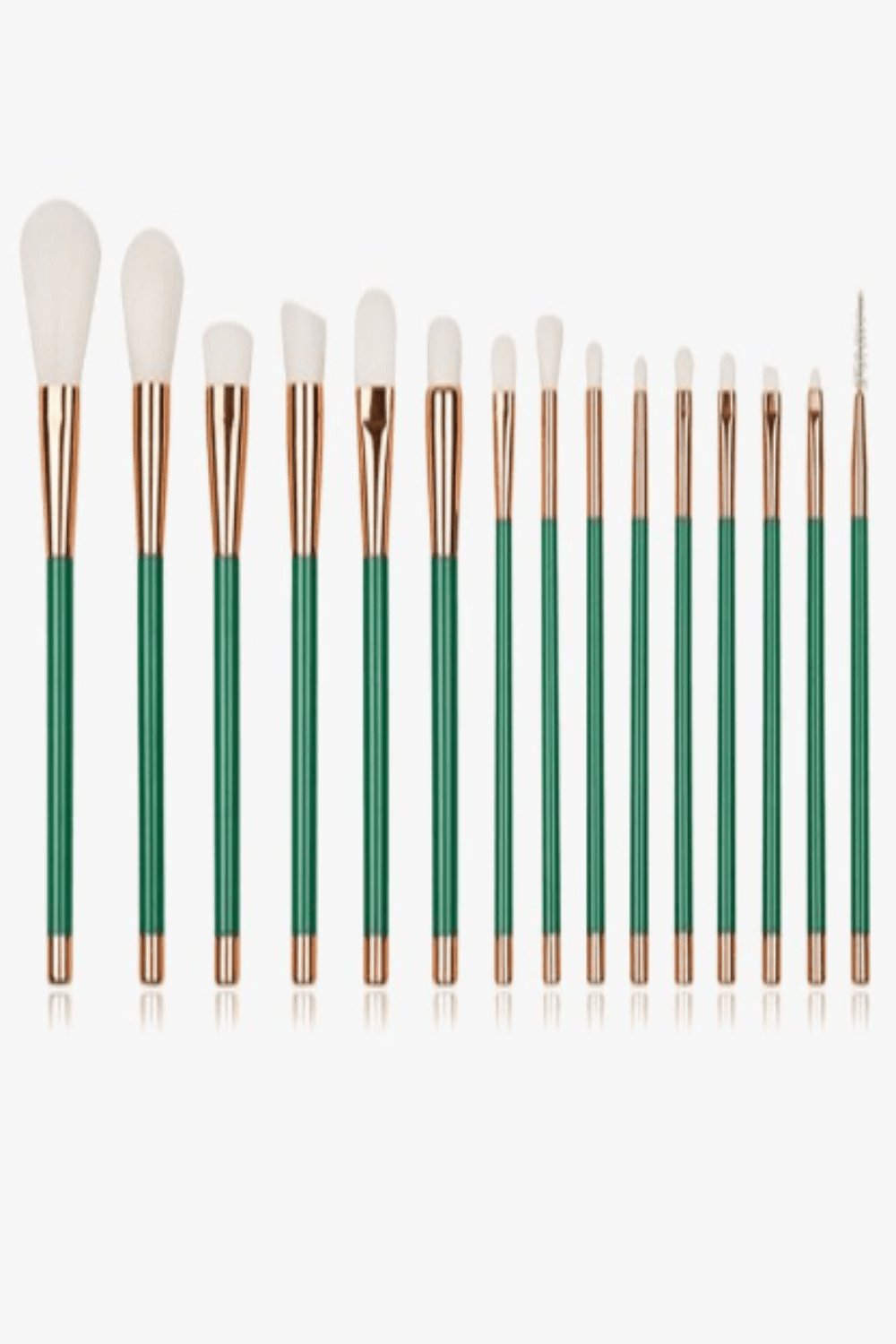Makeup Brush Set in Purple and Green - 15 Pcs - TGC Boutique - Makeup Brush Set