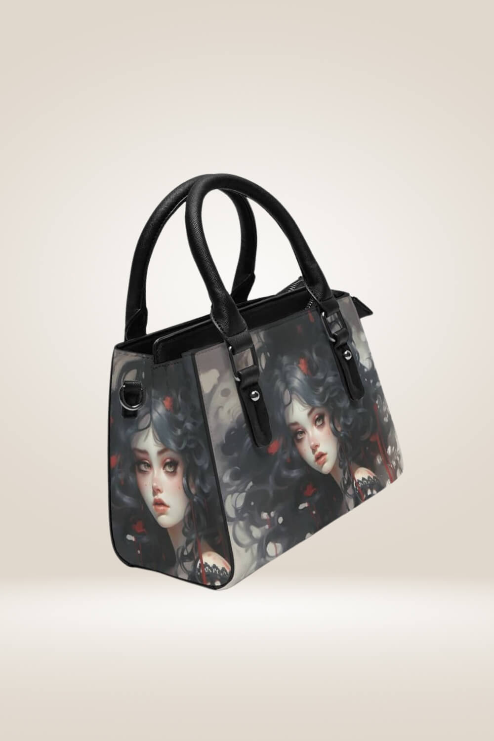 Manga Girl Black Satchel Bag - TGC Boutique - Satchel Handbag