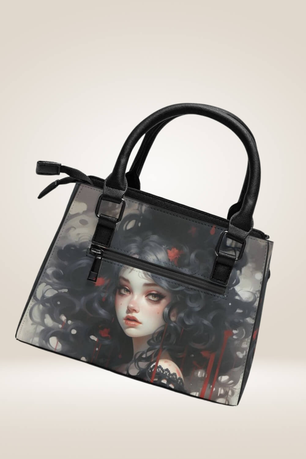Manga Girl Black Satchel Bag - TGC Boutique - Satchel Handbag