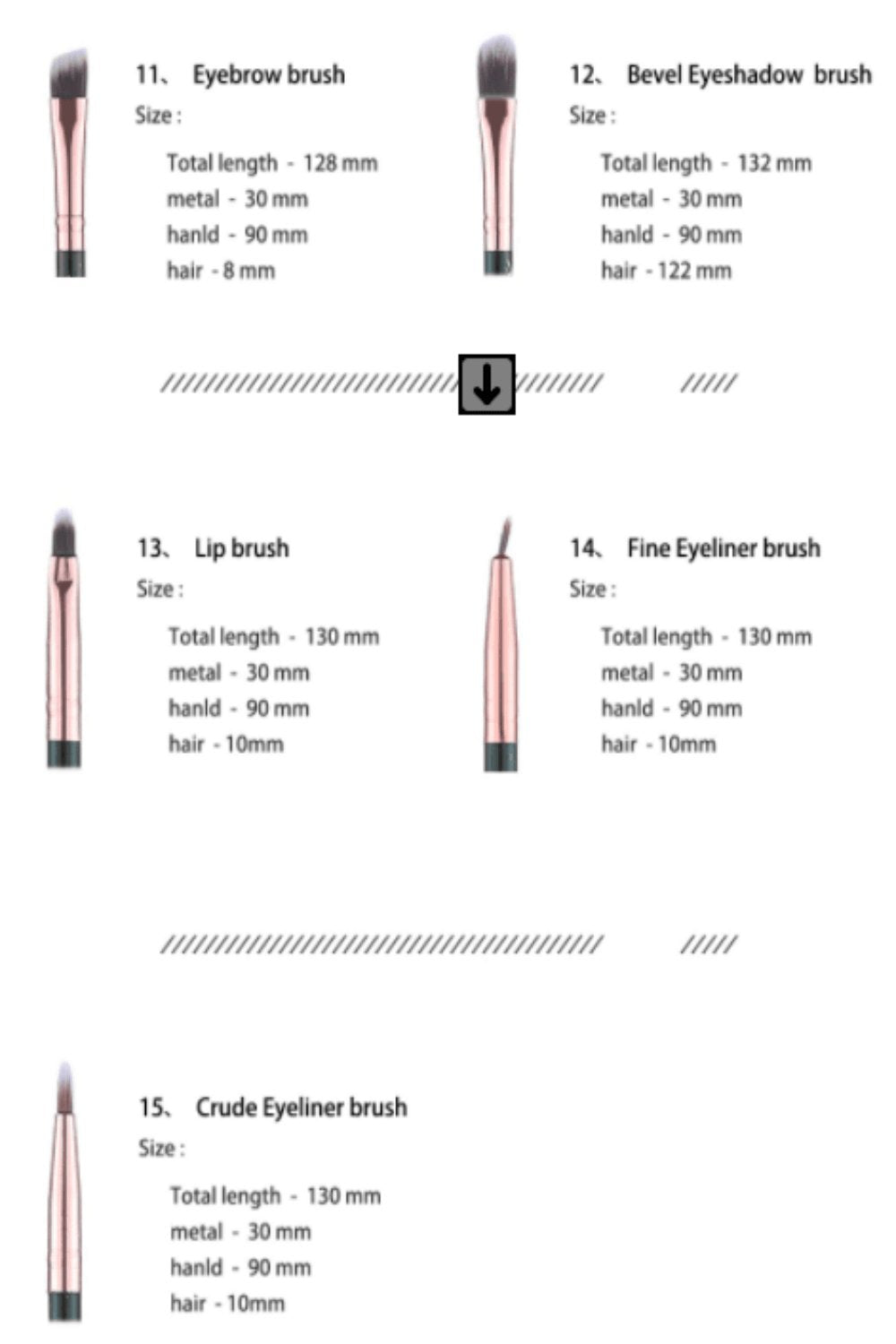 Marble Deep Veins Makeup Blending Brush Set - TGC Boutique - Makeup Brushes