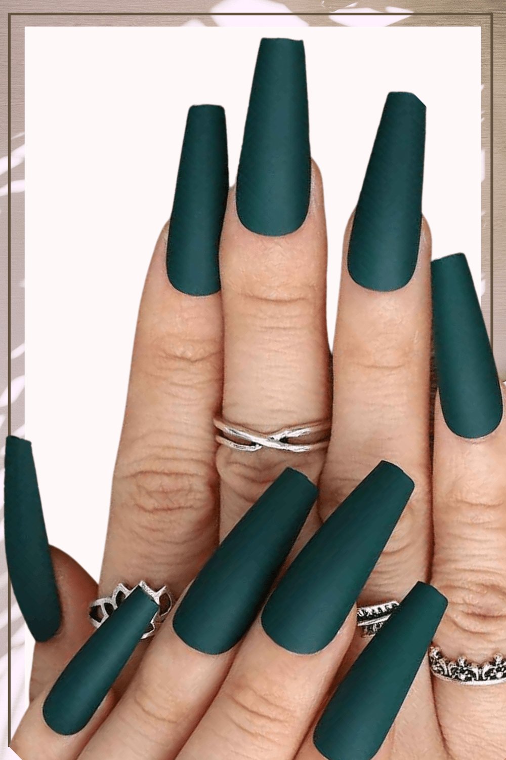 Matte Green Coffin Tip Press On Nails Kit - TGC Boutique - Press On Nails