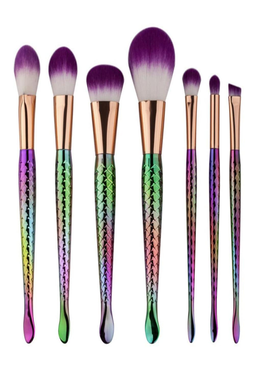 Mermaid Multicolor Makeup Brushes Set - 5 Pcs - TGC Boutique - Makeup Brush Set
