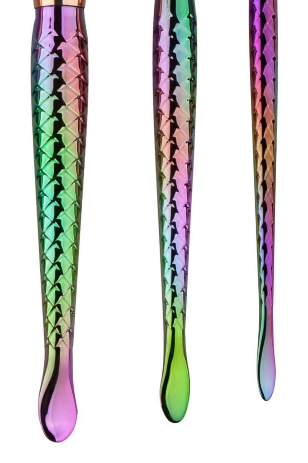 Mermaid Multicolor Makeup Brushes Set - 5 Pcs - TGC Boutique - Makeup Brush Set