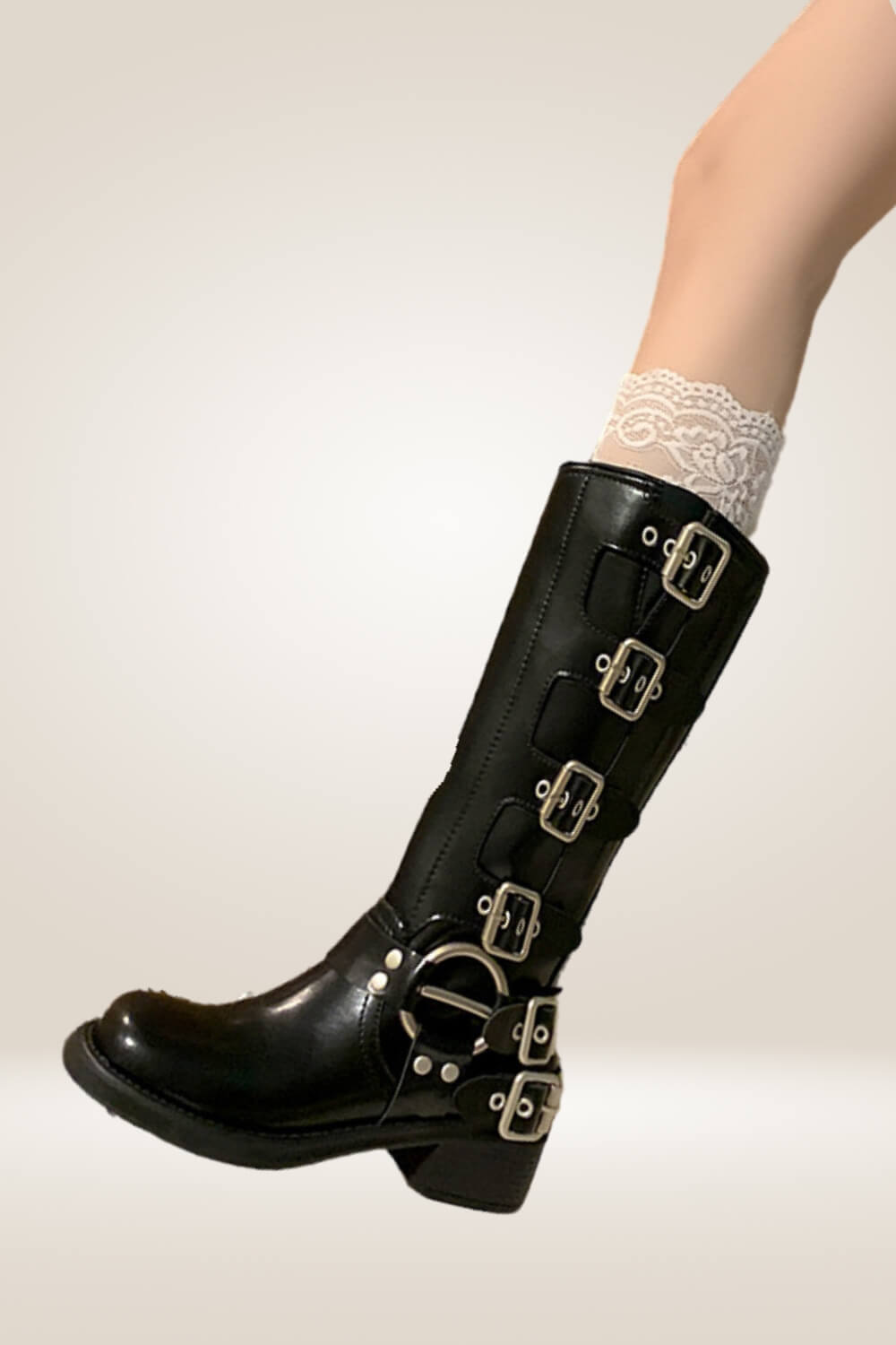 Mid Calf Black Buckle Boots - TGC Boutique - Boots