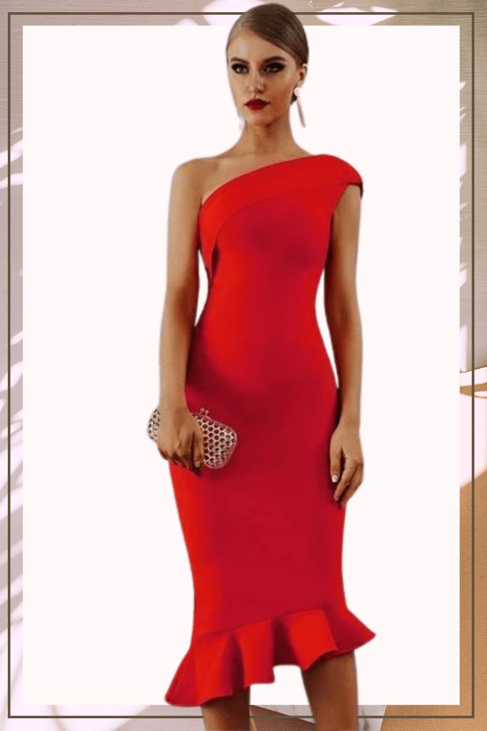 Midnight In London Ruffle Bodycon Formal Midi Dress - TGC Boutique - Bodycon Dress