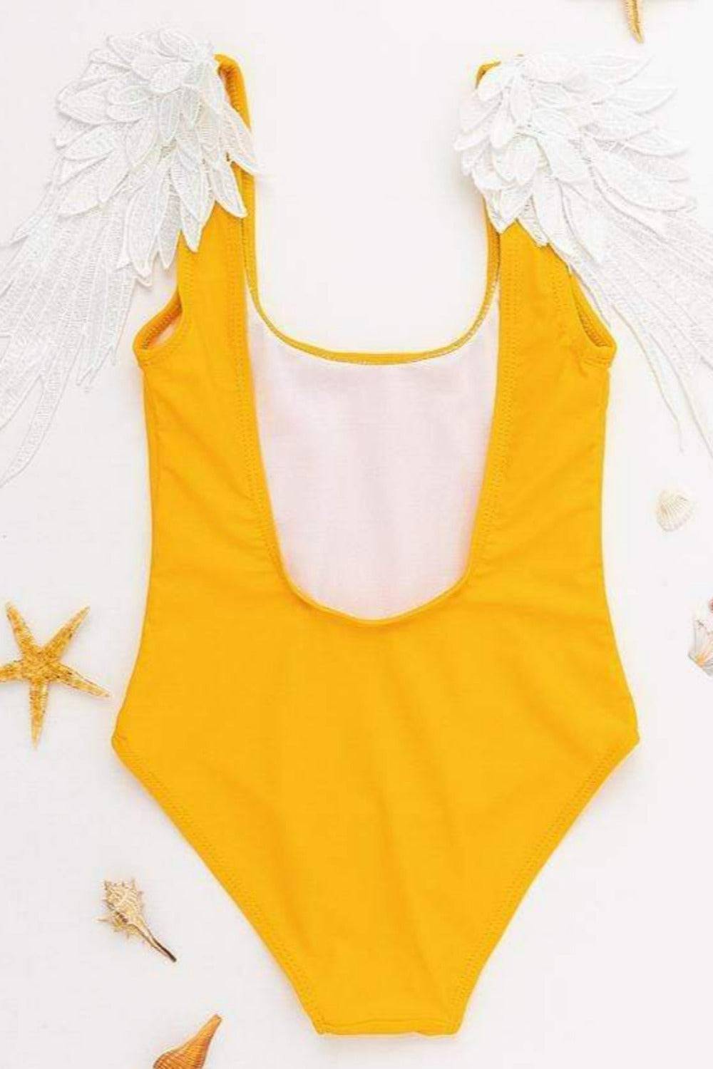 Mommy And Me Swimsuits In Yellow - TGC Boutique - Mom and Daughter Swimsuit